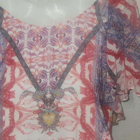 City Chic ** stylish studded blouse Plus size 18 w/ ruffled sleeves NWT - Picture 9 of 12